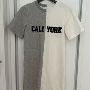 Cynthia Rowley White and Grey Graphic Tee Dress